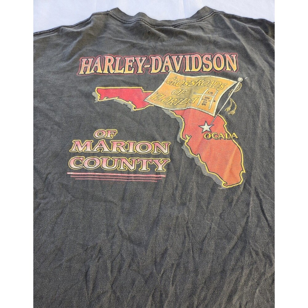 Vintage Late 90's Harley Davidson T Shirt XXL Wolf Ocala FL USA Made - Picture 11 of 11
